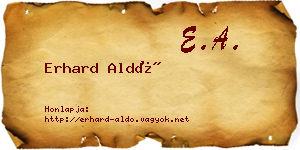 Erhard Aldó névjegykártya